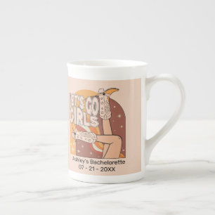 Tasse En Porcelaine Fête de bachelorette rodeo rétro rose pastel 