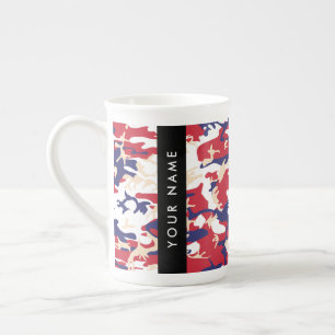 Tasse En Porcelaine Fête de l'Indépendance Camouflage Votre nom Person