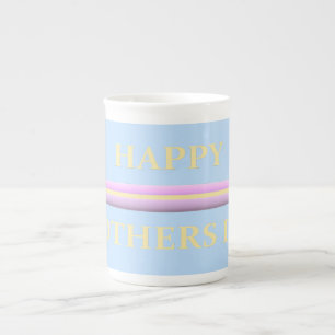 Tasse En Porcelaine Fête des mères jaune rose avec graphiques et mots