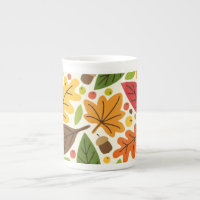 Feuilles d'automne colorées et Motif Acorns