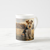 Tasse En Porcelaine Fil Cheveux Fox Terrier En Automne Campagne (Devant droit)