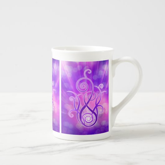 Tasse En Porcelaine Flamme violette / Feu violet (Droite)