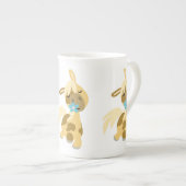 Tasse En Porcelaine Fleur bleue et mignonne caricature Pony Bone Chine (Devant droit)