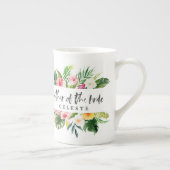 Tasse En Porcelaine Fleur d'aquarelle de la mariée (Droite)
