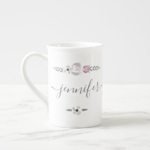 Tasse En Porcelaine Fleur de douche à haute teneur en thé personnalisé