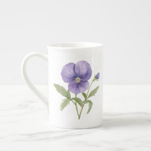 Tasse En Porcelaine Fleur de naissance de février Violettes