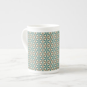 Tasse En Porcelaine Fleur de vie - motif de timbre - BG 1
