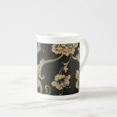Tasse En Porcelaine Fleur d'os de Chine Mug-Black (Devant droit)