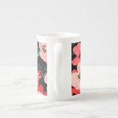 Tasse En Porcelaine Fleur rouge aquarelle (Dos)