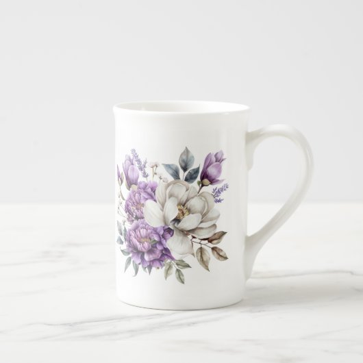 Tasse En Porcelaine Fleur violet (Droite)