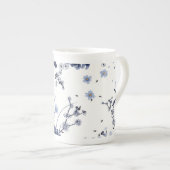 Tasse En Porcelaine Fleurs bleues (Devant droit)