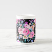 Tasse En Porcelaine Fleurs d'aquarelle Pastel (Devant)
