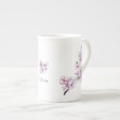 Tasse En Porcelaine Fleurs de cerisiers roses (Devant droit)