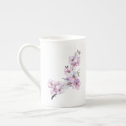 Tasse En Porcelaine Fleurs de cerisiers roses (Gauche)