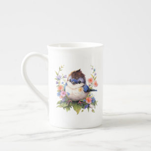 Tasse En Porcelaine Fleurs d'oiseau de fée Clipart aquarelle-73610
