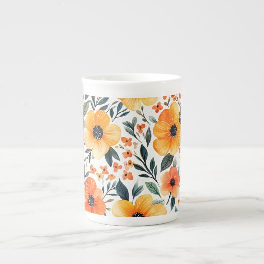 Tasse En Porcelaine Fleurs Floral Pattern Sublimation-95654 (Devant)