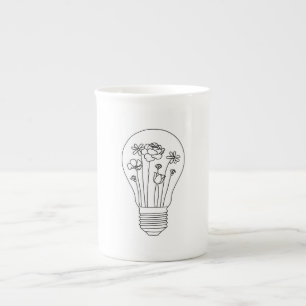 Tasse En Porcelaine Fleurs mignonnes dans la conception de lignes ampo