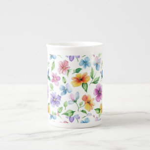Tasse En Porcelaine Fleurs Motif Floral Sublimation-95652