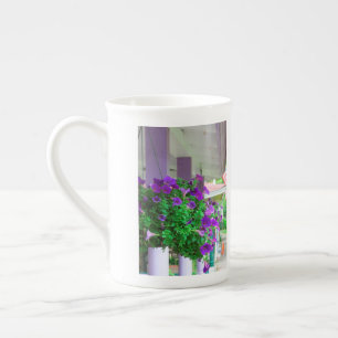 Tasse En Porcelaine Fleurs pourpres - Vignoble de Martha