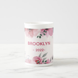 Tasse En Porcelaine Fleurs roses modernes