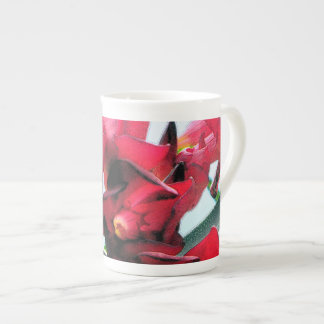Tasse En Porcelaine Fleurs rouges