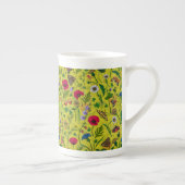 Tasse En Porcelaine Fleurs sauvages et papillons de nuit en vert (Droite)