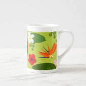 Tasse En Porcelaine Fleurs tropicales Arrière - plan 6 (Droite)