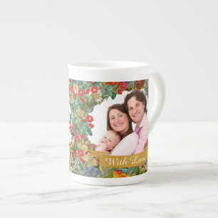 Tasse En Porcelaine Fleurs Vintage Photo Personnalisée
