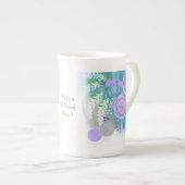 Tasse En Porcelaine Floral Abstrait moderne (Devant droit)