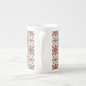 Tasse En Porcelaine Floral Boho Pattern in Red, Pink & Teal (Dos)