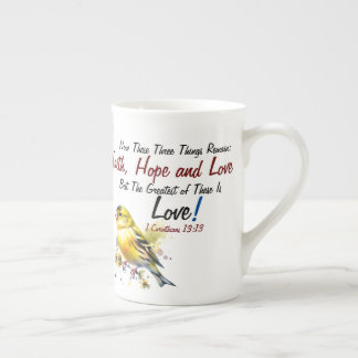 Tasse En Porcelaine Foi, Espoir, Écriture d'amour Moderne