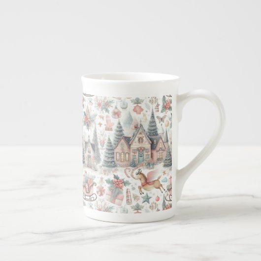 Tasse En Porcelaine Fond d'écran de la scène de Noël (Droite)