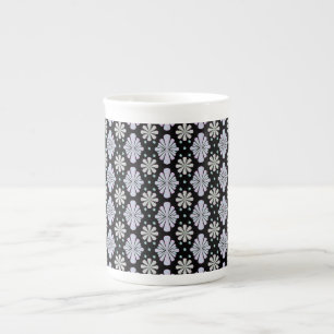 Tasse En Porcelaine Formes florales pastel sur fond noir