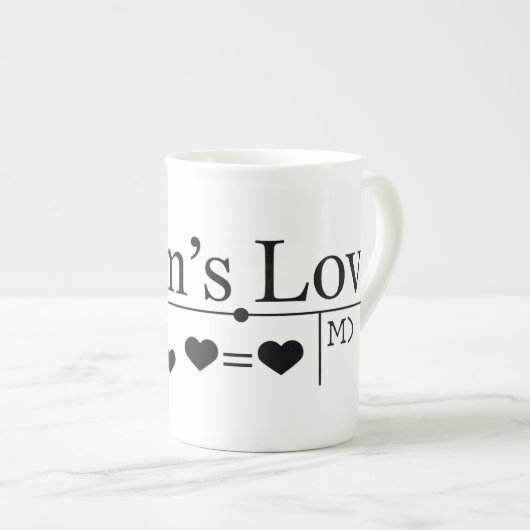 Tasse En Porcelaine Formule Amour de Maman 02 (Devant droit)