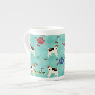 Tasse En Porcelaine Fox Terrier de fil de bande dessinée