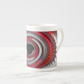 Tasse En Porcelaine Fractale Abstraite, rouge et noire (Devant droit)