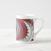 Tasse En Porcelaine Fractale Abstraite, rouge et noire (Droite)