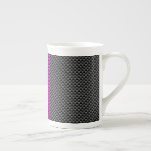 Tasse En Porcelaine Frappes de course Fuchsia en fibre de carbone (Droite)