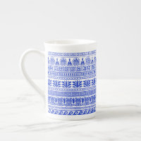 Fret grec, Motif méditerranéen, Bleu