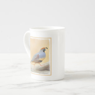 Tasse En Porcelaine Gambrel's Quail Painting Original Bird Art