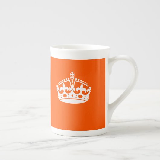 Tasse En Porcelaine GARDER CALM CROWN sur Orange Personnaliser it (Droite)
