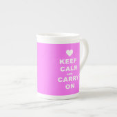 Tasse En Porcelaine GARDEZ CALME ET PORTEZ-VOUS SUR Rose (Devant droit)