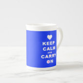 Tasse En Porcelaine GARDEZ CALME ET TRANSPORTEZ EN Bleu (Devant droit)