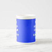 Tasse En Porcelaine GARDEZ CALME ET TRANSPORTEZ EN Bleu (Devant)