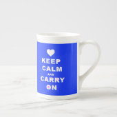 Tasse En Porcelaine GARDEZ CALME ET TRANSPORTEZ EN Bleu (Droite)
