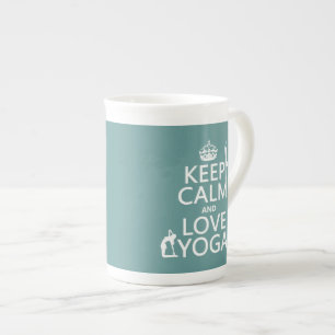 Tasse En Porcelaine Gardez le calme et aimez le yoga (les couleurs