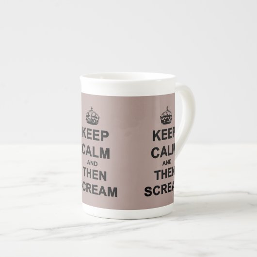 Tasse En Porcelaine Gardez le calme et puis criez (Devant droit)