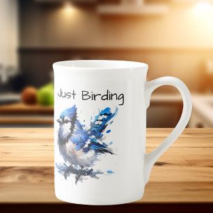 Tasse En Porcelaine Geai Bleu Mignon Rien Que Pour L'observation Des O