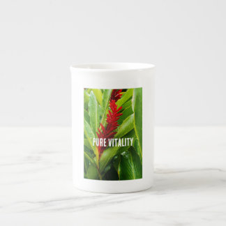 Tasse En Porcelaine Glistening Red Ginger Flower and Rain-Kissed Leave