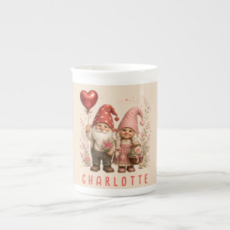 Tasse En Porcelaine Gnomes de la Saint-Valentin personnalisés avec des